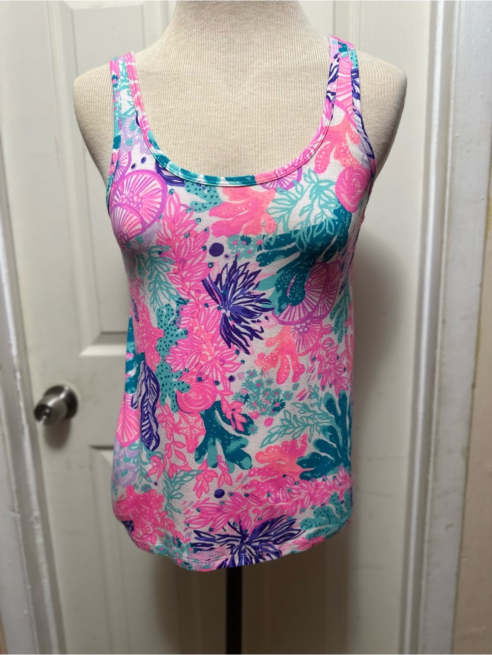 Lilly Pulitzer PJ Knit Tank in Seaside Carnivale XXS